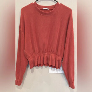 Zara size Small cropped sweater with gartered waist